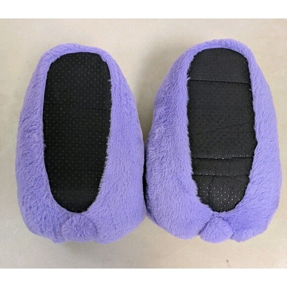 Fuzzy Teddy Bear Slippers Purple Women's Cozy Plush Bootie Shoes Size 5-9.5 - Picture 2 of 3